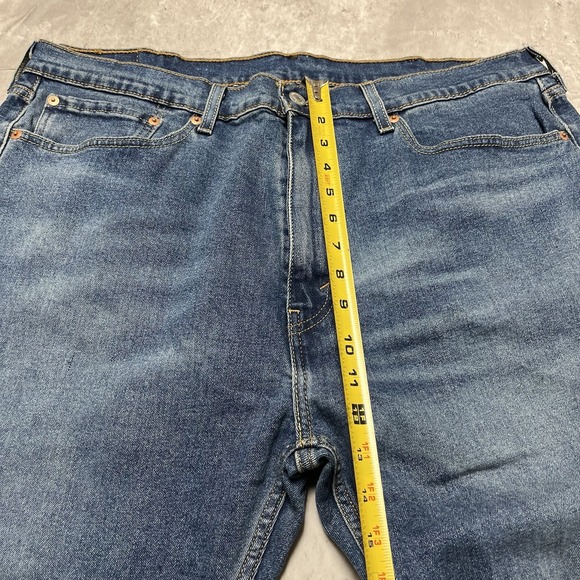 Levis 505 Men's 38 X 32 Reg Fit Blue Jeans Medium Wash Faded Denim Cotton Dad - Picture 4 of 9